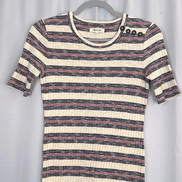 Madewell Short-Sleeve Mini Dress in Lawton Stripe Size Small - Picture 5 of 8